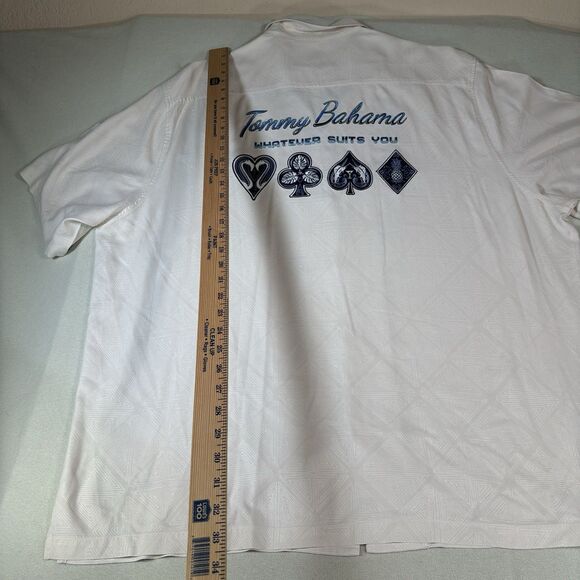 Tommy Bahama Shirt Men's 3XL 100% Silk Button Up Short Sleeve Playing Cards - Picture 13 of 13